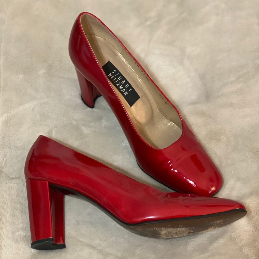 Stuart Weizmann Red Block Heels - image 1